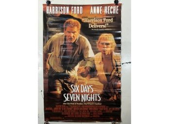 Vintage Rolled One Sheet Movie Store Poster Six Days Seven Nights