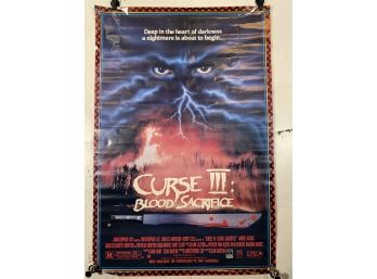 Vintage Rolled One Sheet Movie Store Poster Curse III Blood Sacrifice