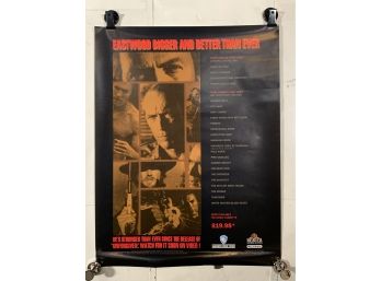 Vintage Rolled One Sheet Movie Store Poster Eastwood Bigger And Better Than Ever