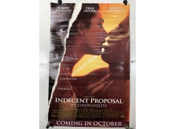 Vintage Rolled One Sheet Movie Store Poster Indecent Proposal