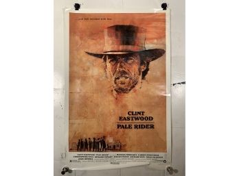 Vintage Rolled One Sheet Movie Store Poster Pale Rider