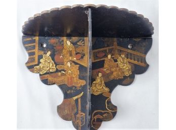 Vintage Chinese Painted Small Folding Wall Shelf