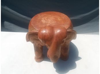 Hand Carved Elephanant Out Of Tree Stump