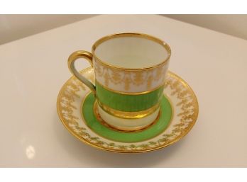 Vintage Paragon Teacup & Saucer Set GREEN/GOLD