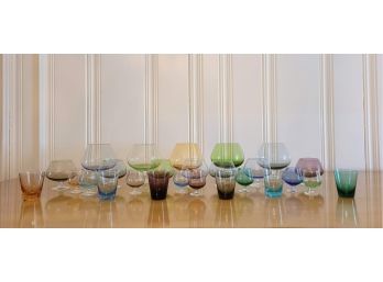 Vibrant Colored Group Of Glasses - Variety Of Sizes