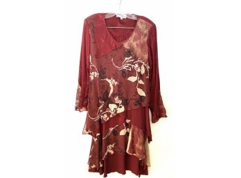 Boutique De Jolie Madame Red Multiple Layered Dress - Size 10