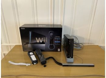 Nintendo Wii With 2 Controllers Base, Cables And Sensor In Original Box