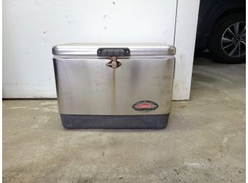 Vintage Coleman Cooler- Stainless Steel