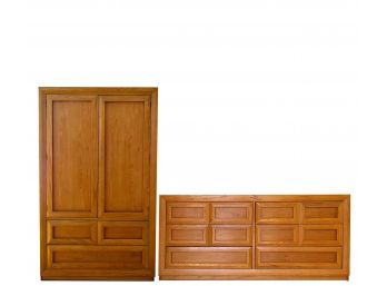 Thomasville 2pc Set Armoire And Lowbow Dresser