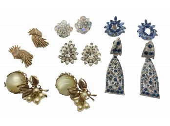 Vintage Clip On Earring Collection - 6 Pairs