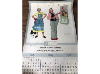 RARE Vintage Original 1957 Norman Rockwell Calendar