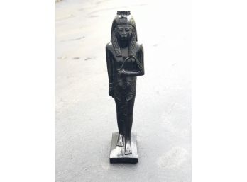 Vintage Solid Basalt Stone Egyptian Statue Cleopatra
