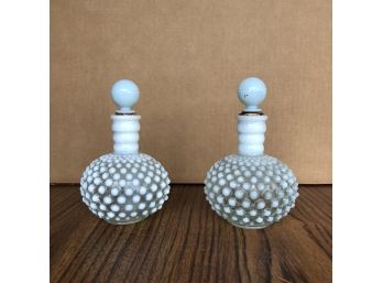 Small Vintage Knobbed Glass Studded Decanters