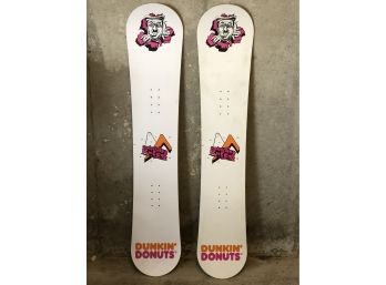 Pair Of Unused Rare And Collectible Dunkin' Donuts Snowboards