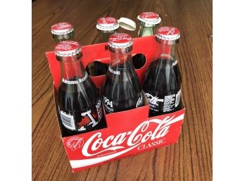 Collectible Set Of 6 Unopened Coca Cola Bottles 2002 Arkansas National Champions