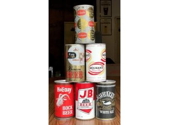 Vintage Set Of 6 Collectible Beer Cans, Whale's Holiday JB's