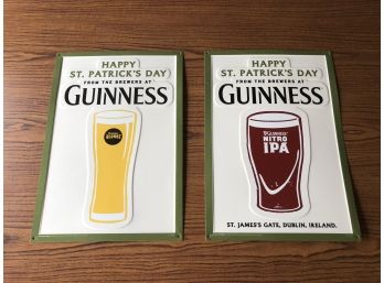 Pair Of Metal Guinness Beer Signs
