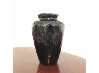 Vintage Ceramic Vase With Black Glaze By 'Old Pot Shop' In Norwalk, CT