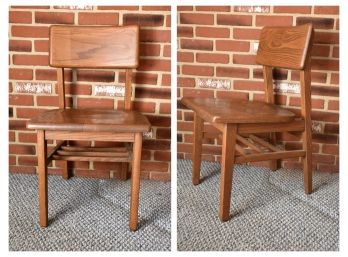 Pair Of Mid Century Wooden Chairs