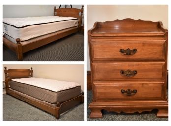 Two Twin Bed Frames And Nightstand