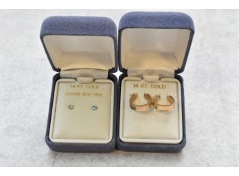 Pair Of 14kt Gold Earrings