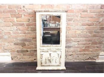 Distressed Mirror With Three Candle Sticker Holders