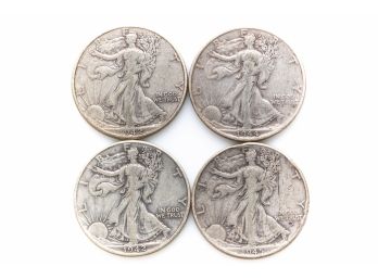 Four Walker 90 Silver Half Dollars