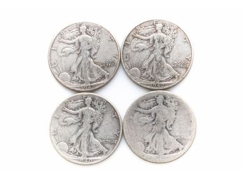 Four Walker Silver Half Dollars