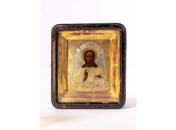 Antique Christ Icon Wooden Box