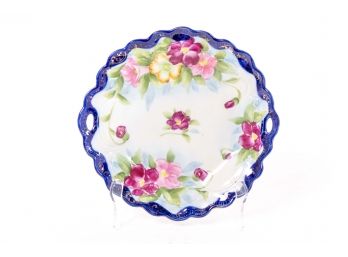 Hand-Painted Floral Porcelain Plate