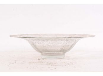 Clear Glass Bamboo Pattern Fruit Bowl