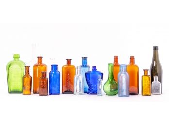 Fantastic Vintage Colored Glass Bottle Collection