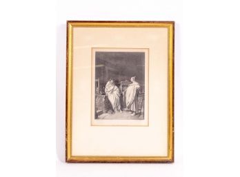 Antique Engraving 'The Two Augurs'