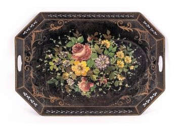 Pilgrim Art Hand Decorated Tole Tray