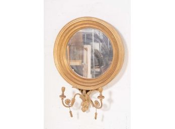 Gilt Painted Mirrored Candle Sconce