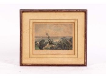 W.h. Bartlett & R. Brandard Antique Etching 'Valley Of The Connecticut (from Mount Holyoke)'