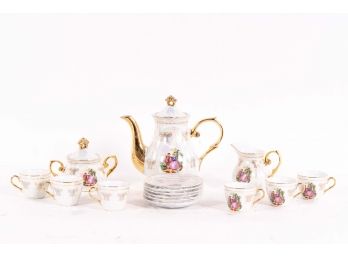 Fine Lusterware Porcelain Tea Set, Service For Six