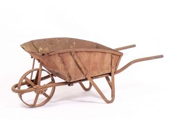 Antique Iron Wheelbarrow