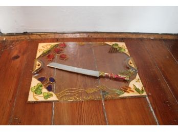 Shabbat Challah Platter & Knife Set