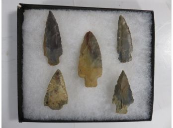 Lot Of 5 Native American Arrowheads