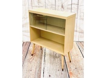 Vintage Mid Century Bookcase With Original Sliding Glass Doors