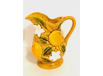 Vintage Mid Century Ceramic Orange Blossom Pitcher