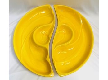 Vintage USA Pottery - Ying Yang Serving Dish