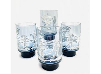 Set Of 4 Mary Gregory Tumblers