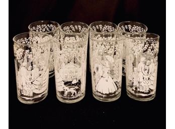 Vintage MCM  8 Southern Belle Tumblers By Libbey Glass Co