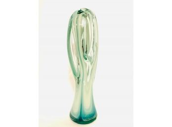 Vintage Green And White Ombre Swirl Stretch Vase