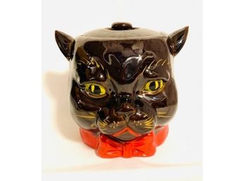 Vintage Hand Decorated Figural Cat Head Biscuit Job