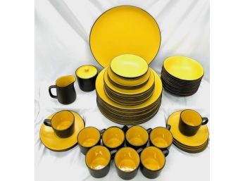 56 Pieces - Vintage Mikasa Curry Yellow Terra Stone