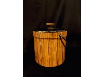 Vintage Faux Wood Grain Ice Bucket