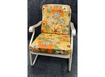 Vintage Mid Century Aluminum Patio Chair - Flower Power